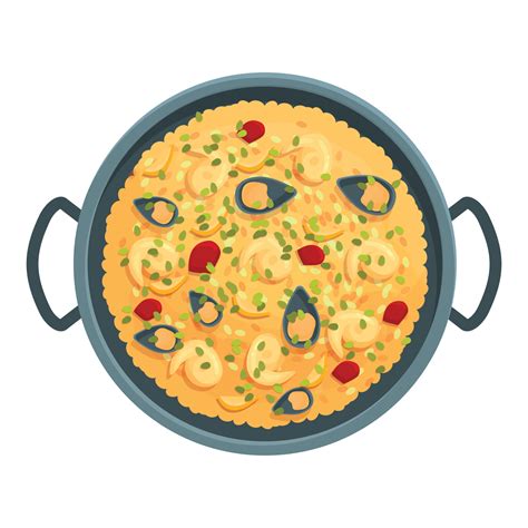 Paella cuisine icon cartoon vector. Spanish food 14296878 Vector Art at ...