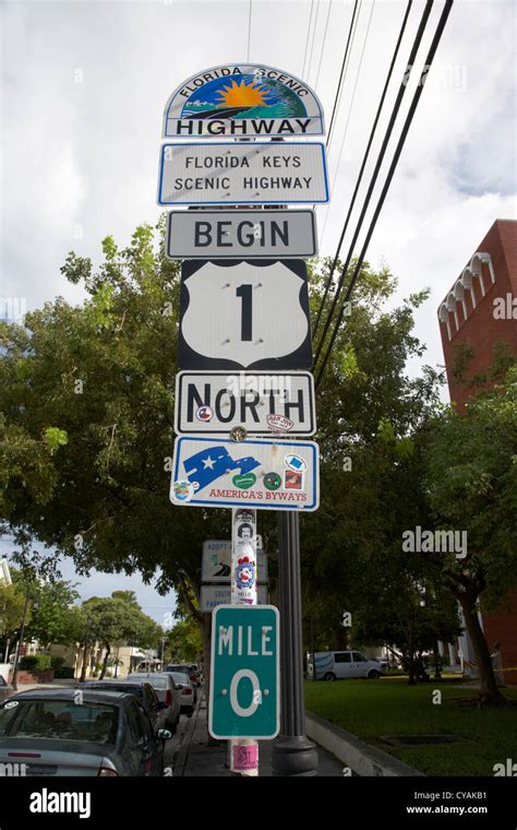 us route 1 mile marker 0 start of the highway key west florida usa ...