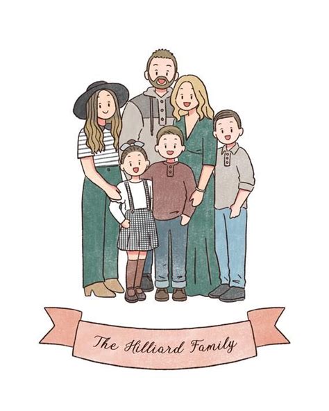 Pin by Valeria Urbina on Digi art | Family drawing, Family drawing illustration, Custom family ...