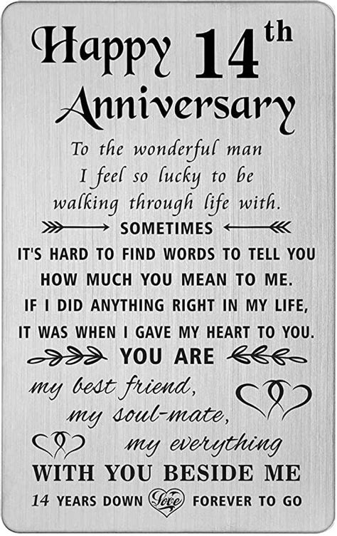 14th Anniversary Gifts Archives | Anniversary quotes for him, Anniversary quotes for husband ...