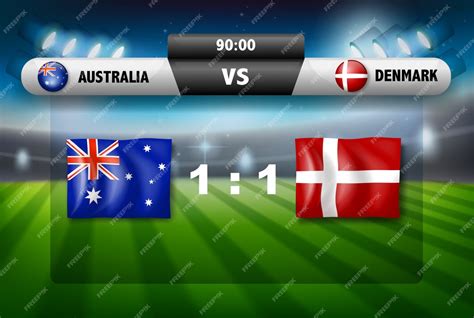 Premium Vector | Australia vs Denmark soccer board concept