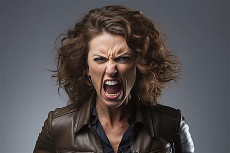 Angry Mom in Rage Isolated on Black Background Generative Ai | Premium ...