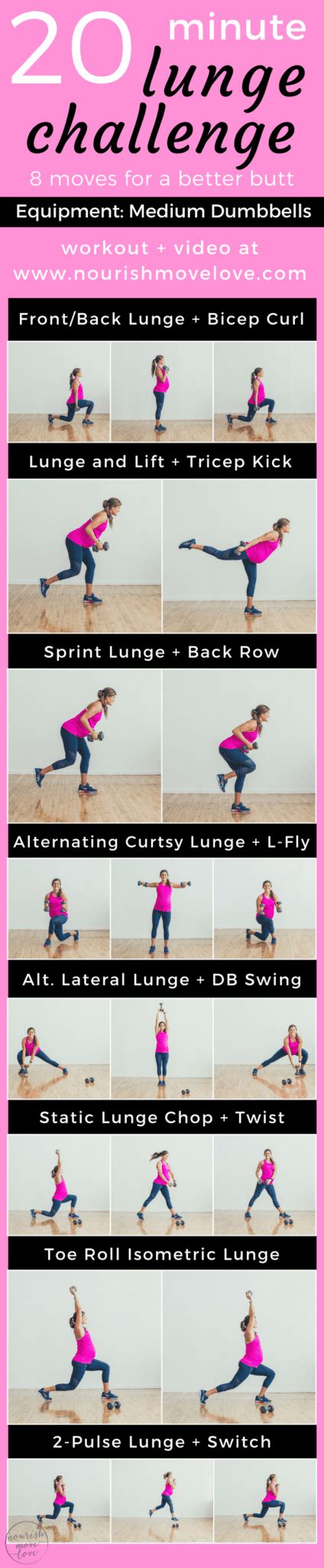 20 Minute Lunge Challenge for a Better Butt | Nourish Move Love