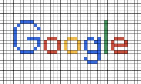 A pixel art template of the Google logo (word), involving the colours from 2013's style.This ...