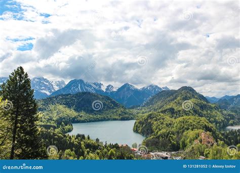 View of the Alpsee Lake Near the Neuschwanstein Castle in Bavaria Stock Photo - Image of alpine ...