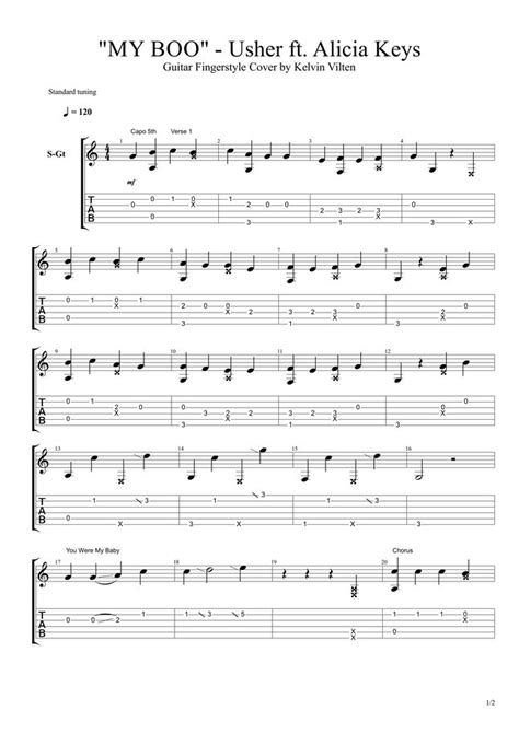 Usher ft. Alicia Keys - My Boo by Kelvin Vilten Sheet Music