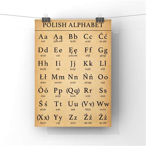 Polish Alphabet Letters Chart Poster Print Polski Language - Etsy Israel