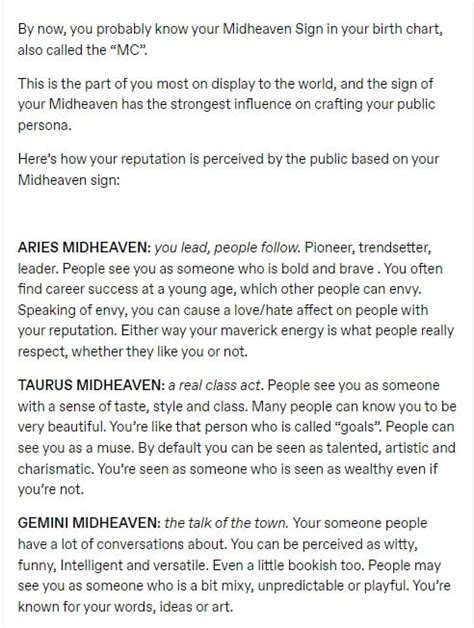 Your Reputation Based On Your Midheaven (MC) Sign 💫 : r/astrologymemes