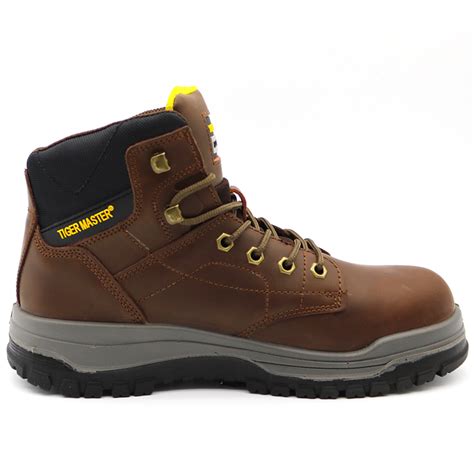 Anti Slip Brown Leather Puncture Proof CAT Mining Safety Boots Steel Toe - Buy CAT safety boots ...