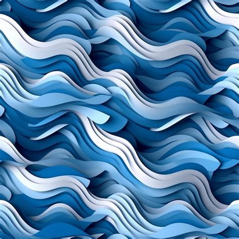 Premium Photo | A close up of a blue and white wave pattern generative ai