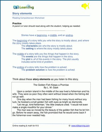 Story Elements Worksheets | K5 Learning