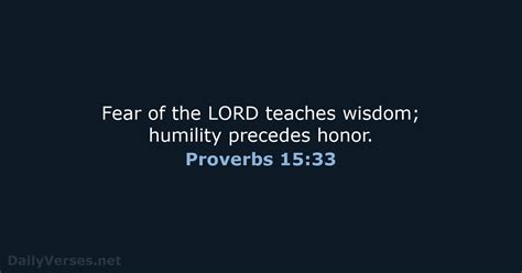 Proverbs 15:33 - Bible verse (NLT) - DailyVerses.net