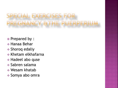 PPT - Special exercises for pregnancy &the puerperium PowerPoint ...