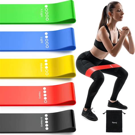 Resistance Bands, Exercise Workout Bands for Women and Men, 5 Set of ...