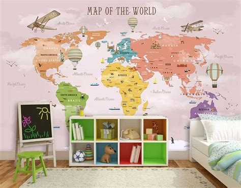 Download Colorful World Map By Wallpro Customized Wallpaper - WallpaperTip