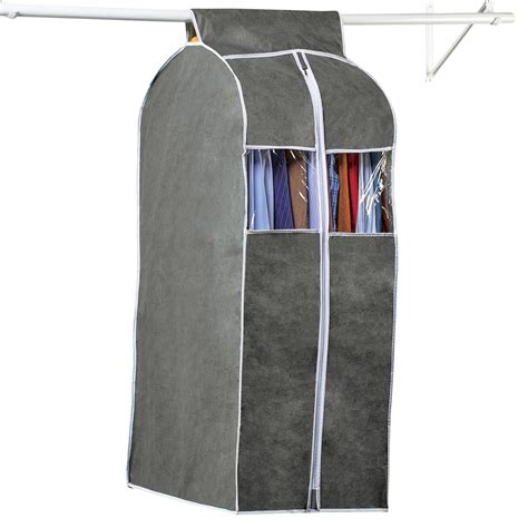 Collections Etc Zippered Hanging Garment Storage Bag with See-Through ...