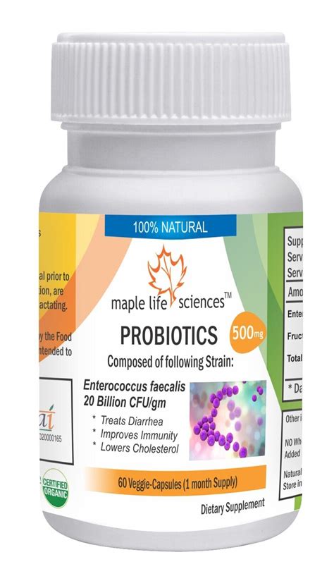 Probiotic blend of Enterococcus Faecalis 20 Billion CFU/GRAM Capsules ...