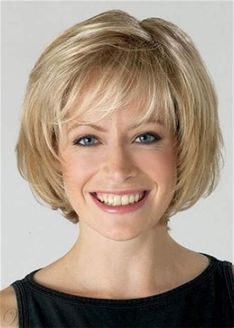 Medium Chin Length Bob Wig With Bangs Straight Synthetic Hair Wig ...