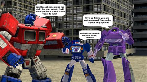 Optimus vs Soundwave and Shockwave by kongzillarex619 on DeviantArt