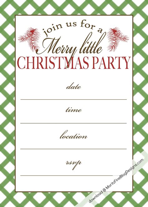 invite your friends & family to your party with this Free Christmas Party Printable Invitation ...