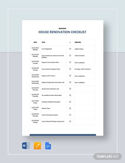 Home Renovation Checklist - 10+ Examples, Format, Pdf