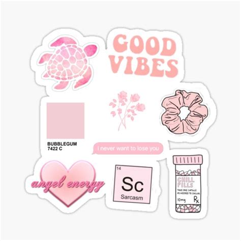 "Pastel Pink Aesthetic Sticker Pack" Sticker for Sale by courtneylouix | Redbubble