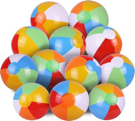 Outus 26 Pieces Beach Balls Inflatable Beach Balls Rainbow-Colored Beach Balls Pool Party Balls ...