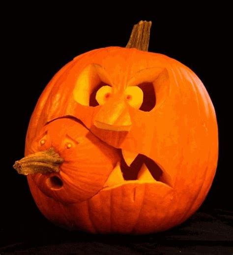 Cool Pumpkins Carving Ideas With Sursprising Pumpkins In Orange Color … | Halloween pumpkins ...