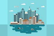 City flat illustration | Graphic Objects ~ Creative Market