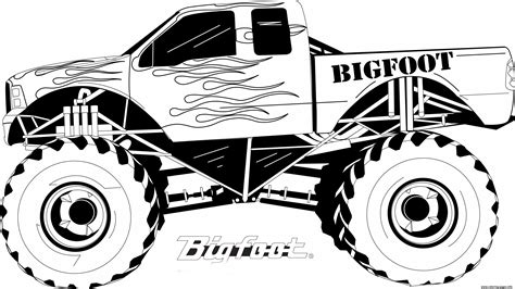 Monster Truck Bigfoot Big Foot Kids Coloring Pages Printable