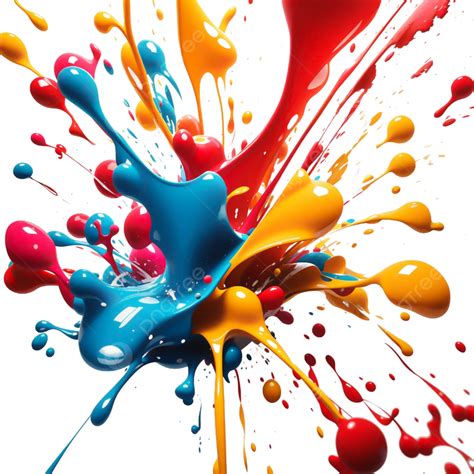 3d Colorful Splashing Watercolor Isolated On Transparent Background, Splashing Watercolor, 3d ...