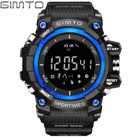 Brand LED Stopwatch Digital Sport Watches Men Clock Waterproof Pedometer Altimeter Temperature ...