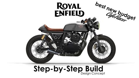 Royal Enfield Continental GT 650 Cafe Racer design concept animated step-by-step modifications ...