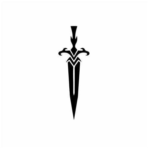 Dagger Symbol Logo. Tattoo Design. Stencil Vector Illustration 24452384 Vector Art at Vecteezy