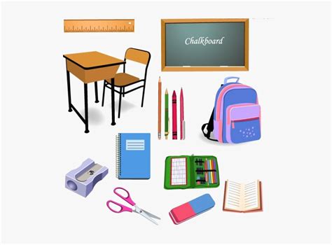 Student School Classroom Object Clip Art - School Objects Clipart ...