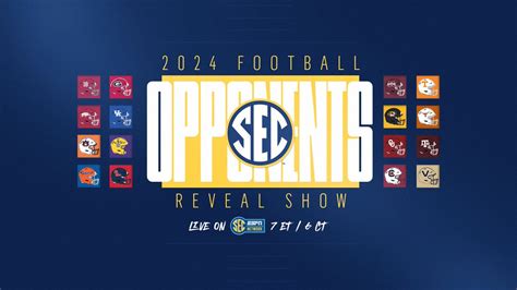 Southeastern Conference on Twitter: "2024 SEC Football Opponents Reveal Show Tonight | 7 PM ET ...