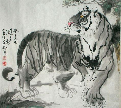 Chinese Painting: Tiger - Chinese Painting CNAG235004 - Artisoo.com