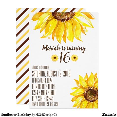 Sunflower Birthday Invitation | Zazzle | Shower