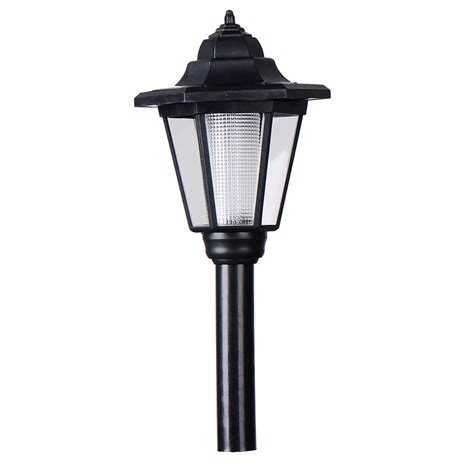 Garden Lamp Post - Outdoor Solar Post Light - Solar Powered Black Garden Lantern Lamp Post Light ...