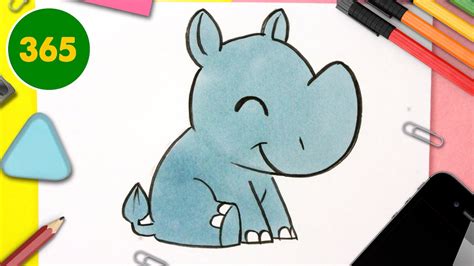 HOW TO DRAW A CUTE RHINO KAWAII - YouTube