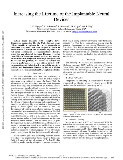 (PDF) Increasing the Lifetime of the Implantable Neural Devices