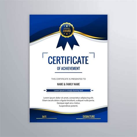 Free Vector | Blue certificate of studies