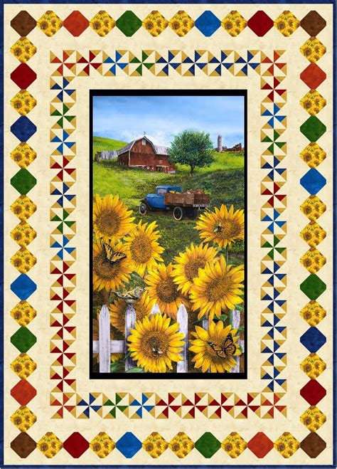 CountryParadise_HomeontheRange_Y_DR.JPG 1,050×1,461 pixels | Panel quilt patterns, Sunflower ...