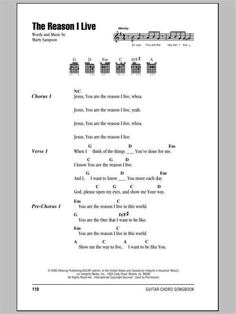 The Reason I Live by Hillsong United - Guitar Chords/Lyrics - Guitar ...