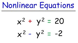 How To Solve Systems of Nonlinear Equations | Maths