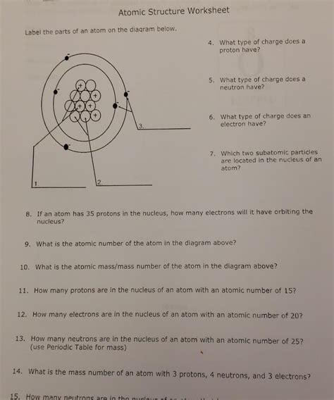 Parts Of An Atom Worksheet – Imsyaf.com