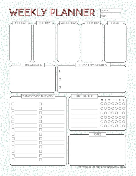 Free Cute Weekly Planner Printable to Get Organized | Free printable weekly planner template ...