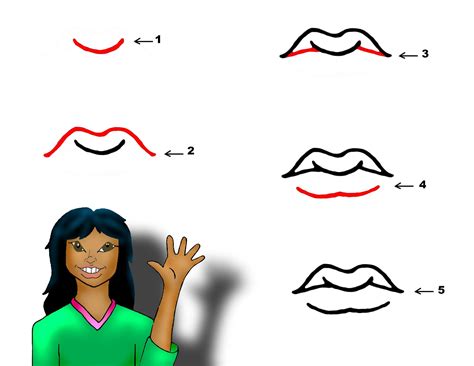 How To Make Cartoon Lips Sketch Easy Step By Pages | Lipstutorial.org