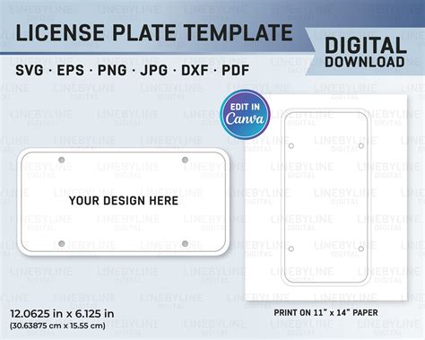 License Plate Template, Blank License Plate Car License Plate Mockup ...