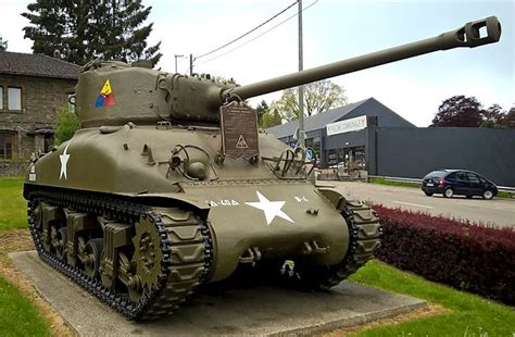 Surviving Battle of the Bulge 1944 M4A1(76)W Sherman Tank in the ...